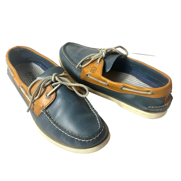 Sperry Boat Shoe Mens 11 M 2-Eye Blue/Tan Comfort Casual...